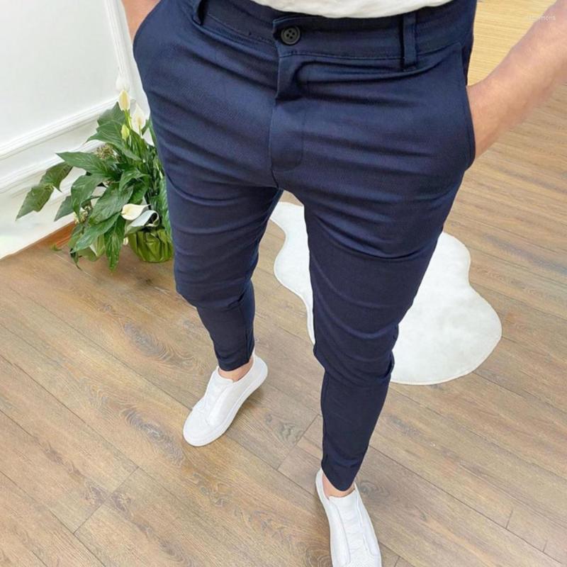 

Men' Pants Stylish Men Pencil Washable Mid Waist Slim Fit Super Stretch Trousers Dressing, Black