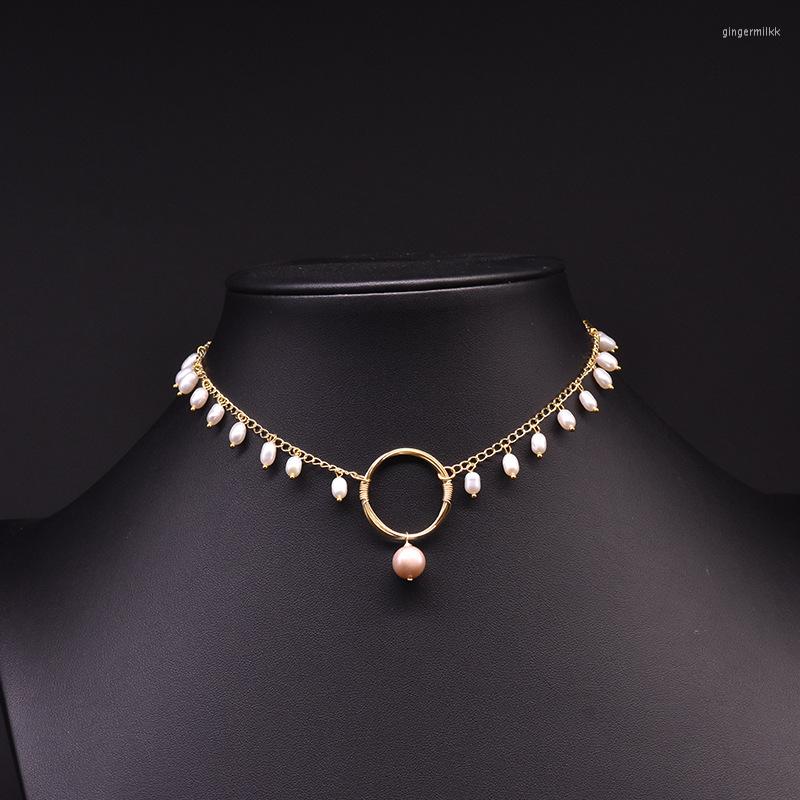 

Choker Original Natural Freshwater Pearl Tassel Necklace For Women Girls Chain Collar Bib Handmade Fashion Jewelry Party Gifts
