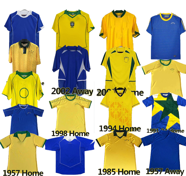 

Brazils retro soccer jersey 1957 1970 1985 1988 1992 1994 1998 2000 2002 2004 2006 2012 Brasil RONALDINHO football shirt 57 70 85 88 92 94 98 00 02 04 camisa de futebol, White