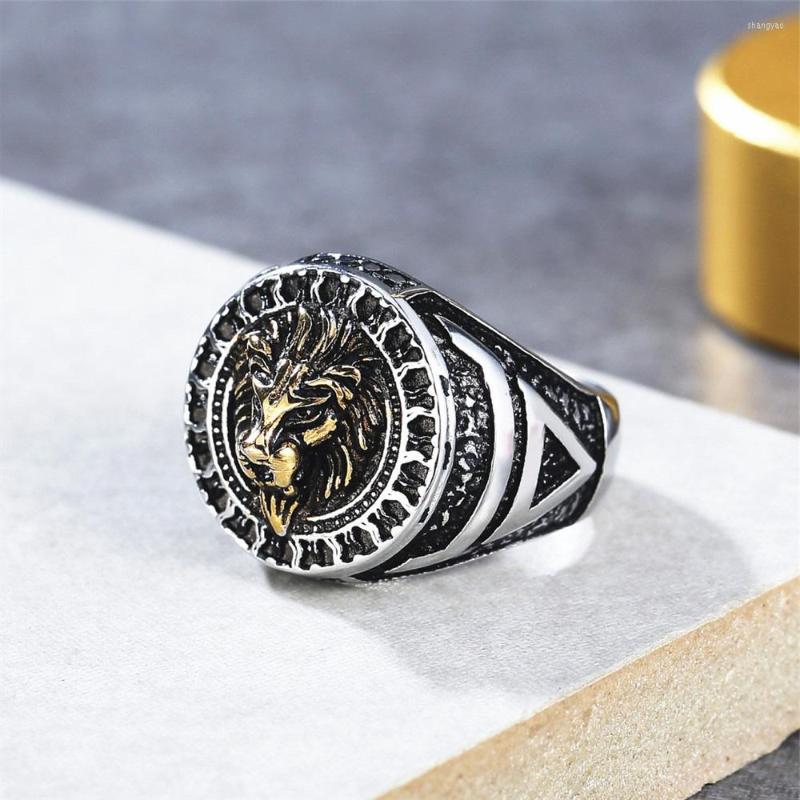 

Cluster Rings Vintage Men's Steel/Gold Color Lion King Ring For Men Boy Stainless Steel Biker Animal Fashion Punk Hip Hop Jewelry Gifts