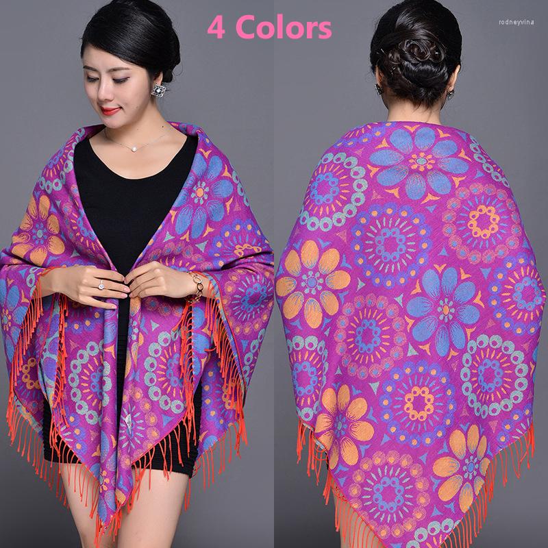 

Scarves Women Square Cashmere With Tassel Lady Winter Autumn Thicker Warm Scarf Female Wool Shawl Wraps And