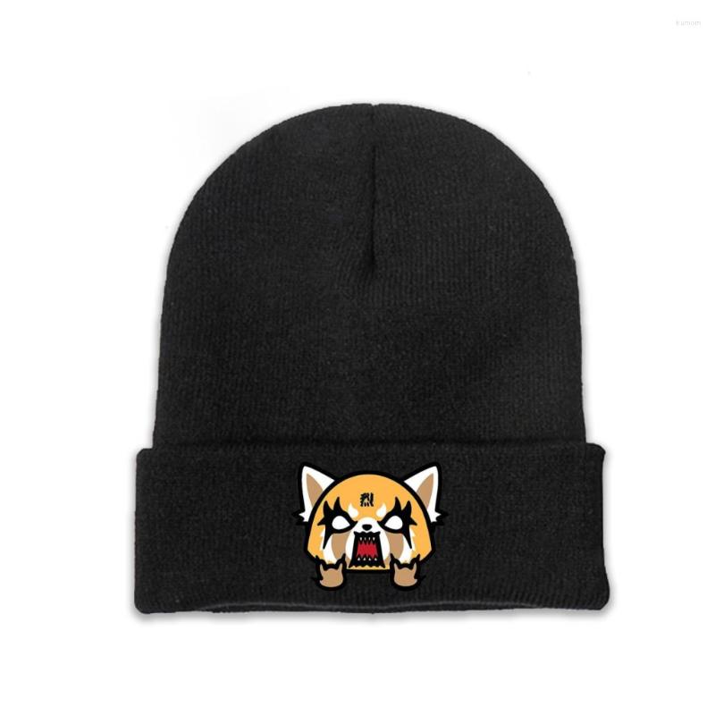

Berets Aggretsuko Fenneko TV Skullies Beanies Caps Crazy Knitted Winter Warm Bonnet Hats Unisex Ski Cap, Red