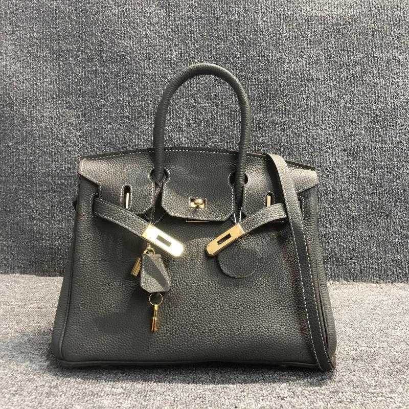 

Designer bag Birkins Herme Handbags Genuine leather women 2022 new top layer cowhide portable shoulder togo, 30cm wine red