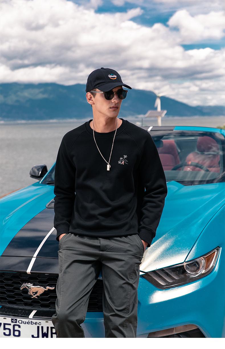 

Men's Hoodies 693 Men's 2023 Autumn And Winter Plus Velvet Thickening Trend Round Neck Pullover Sweatshirts, Black