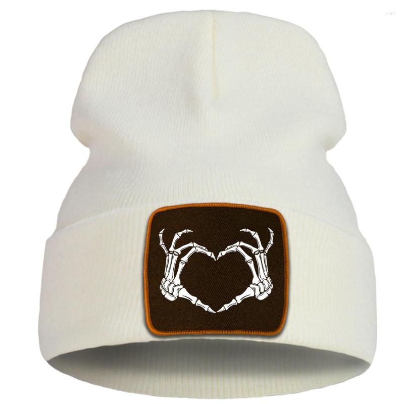 

Berets Balaclava Y2k Hand Bone Women'S Beanie Hat Knitted Mens Caps Streetwear Cotton Fashion Vintage Children'S Winter Hats For, Black