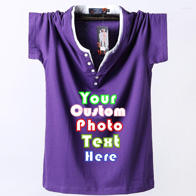 

Men's T Shirts 2022 Summer Short-Sleeved T-Shirt Extra Large Zize Men's Fat Cotton Sports Custom LOGO, Purple