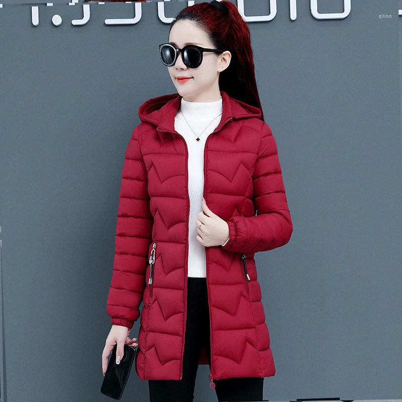 

Women's Trench Coats Cotton-padded Women Mid-length Coat 2022Winter Female Outer Wear Loose Jacket Korean Slim BlackC305, Pink