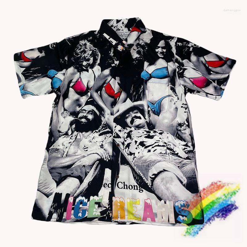 

Men' Casual Shirts Men' High Quality WACKO MARIA NICE DREAMS Shirt Men Women T-Shirt Hawaii Beach Tops Tee