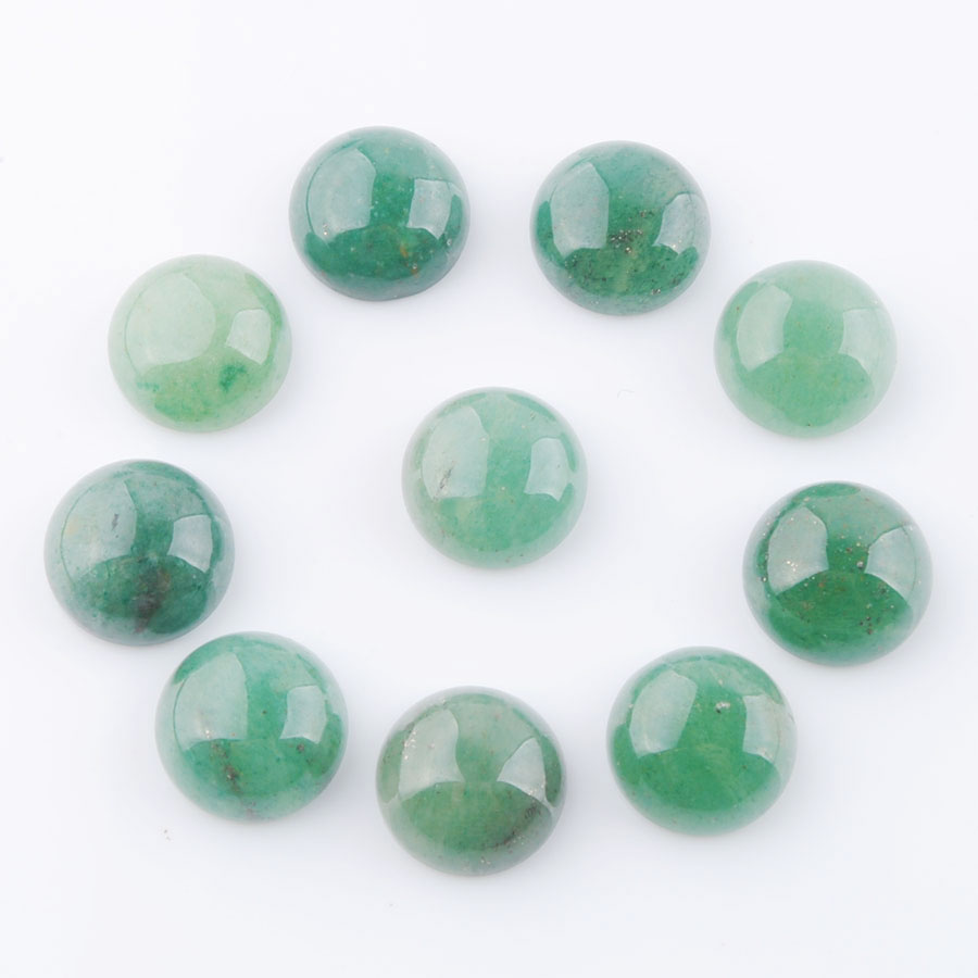 

Natural Loose Gemstones Aventurine 12mm Round Cabochon CAB No Hole Fit Accessories For DIY Jewelry Making Finding U3252