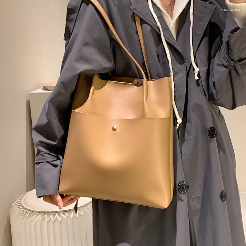 

Evening Bags Big Soft Pu Leather Bucket For Women 2022 Casual Female Shoulder Bag Set Ladies Totes Handbag High Capacity Shopper, Black