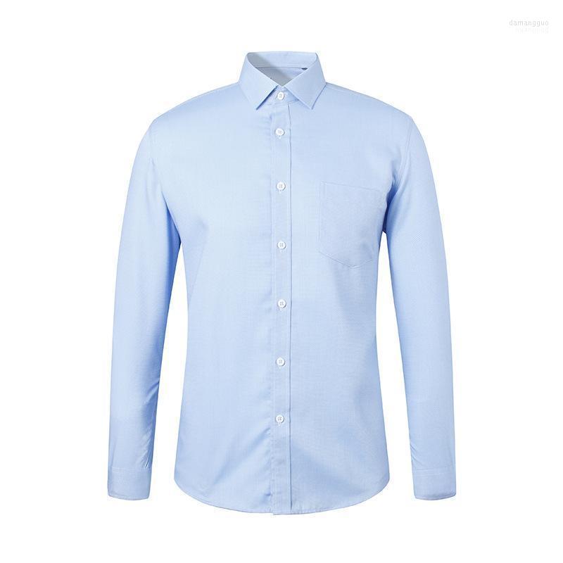 

Men' Casual Shirts Men' Contracted Party Led Long Sleeve Shirt Wash-and-wear Cotton Cultivate One' Morality Professional, Blue