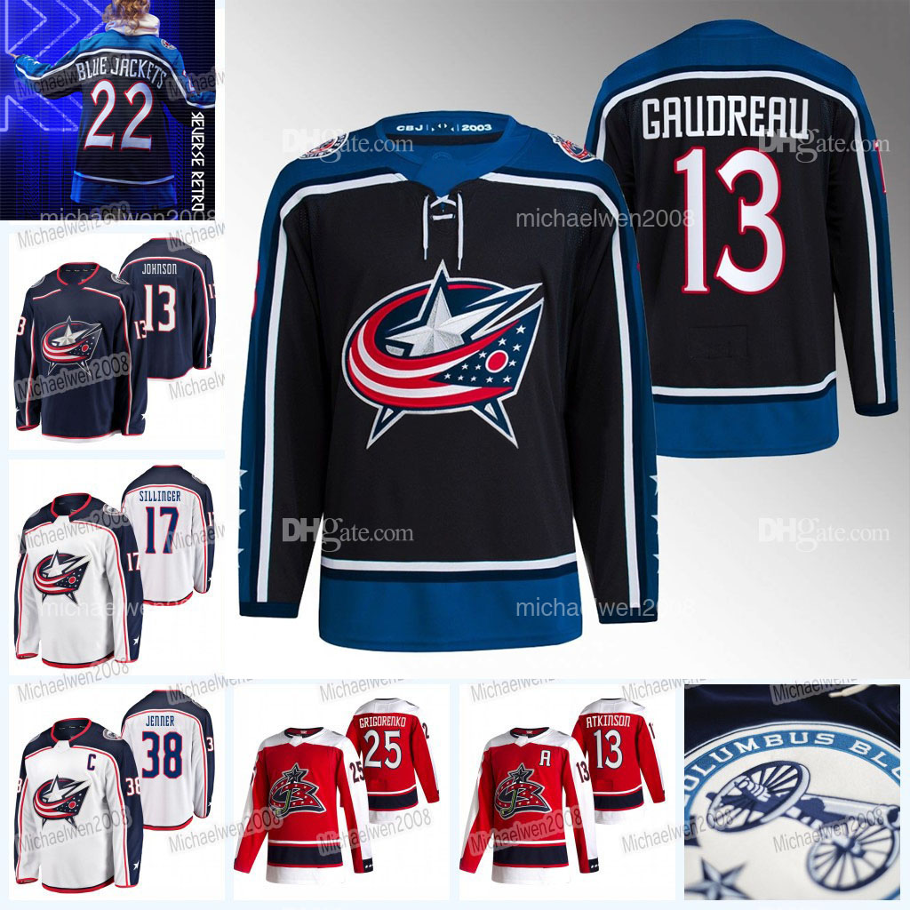 

Columbus 13 Johnny Gaudreau Blue Jackets Jersey 2022-23 Reverse Retro Boone Jenner Patrik Laine Brendan Gaunce Zach Werenski Gustav Nyquist Cole Sillinger, Navy