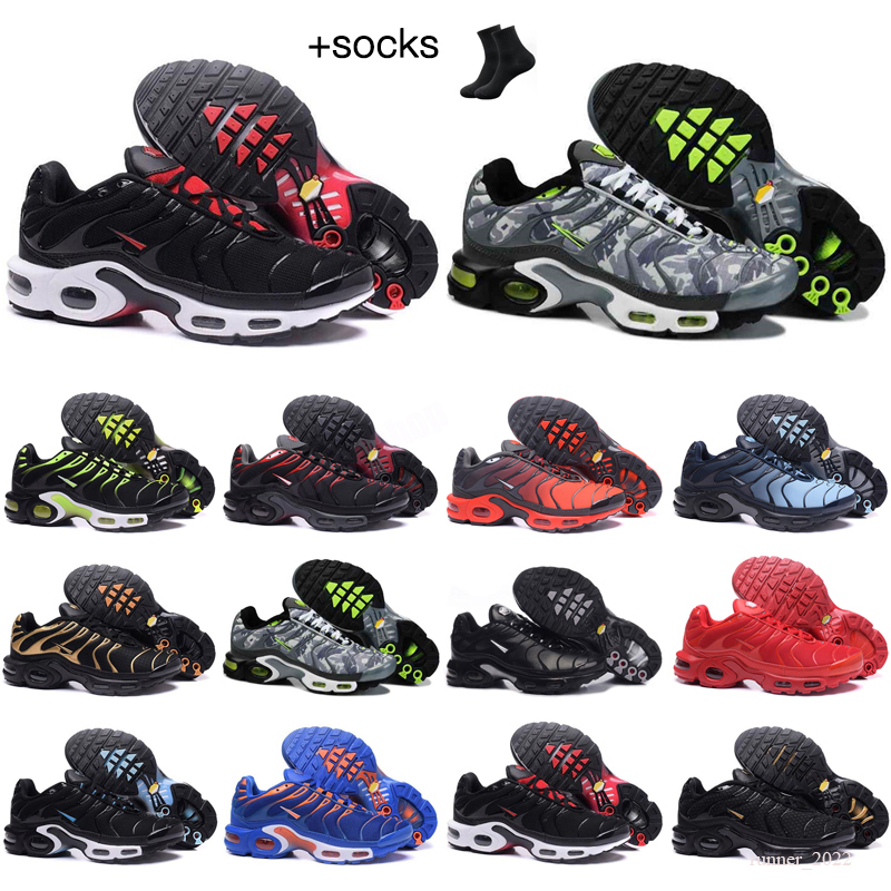 

2022 tn plus Mens Running Shoes Boots Triple Black White Sunset Orange Gradients Lemon Lime Red Royal Metallic Gold Fresh women Breathable trainers sports sneakers, Color 4