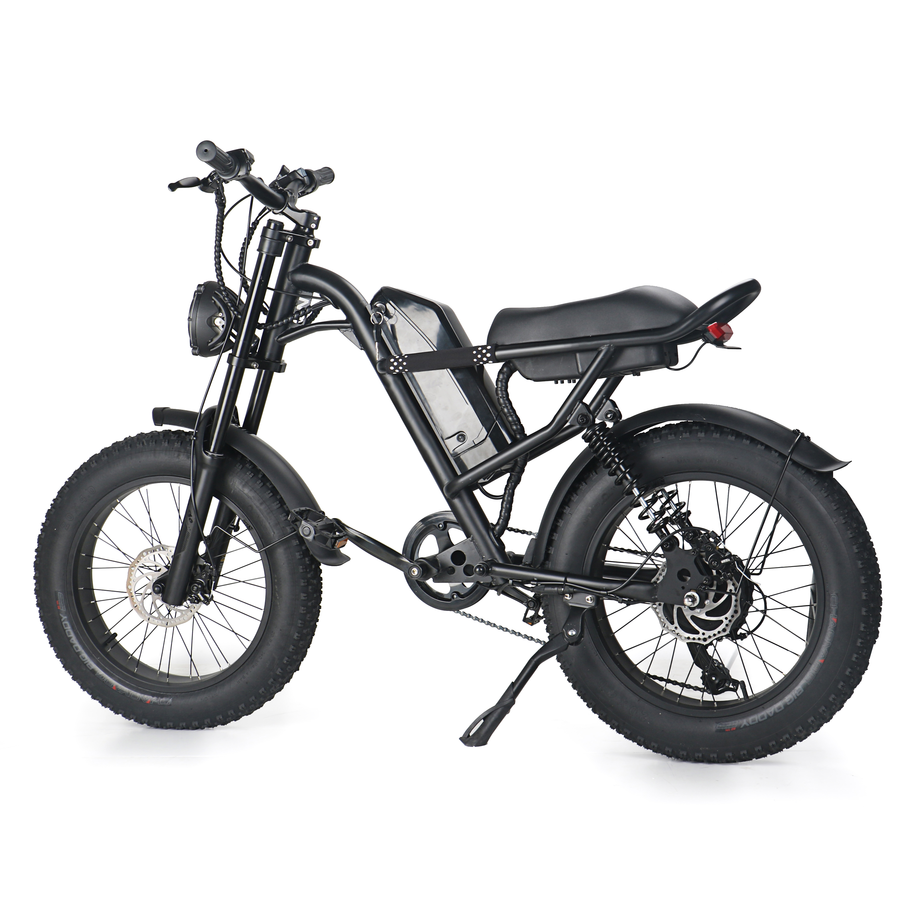 

Z8 Electric Fat Tire Bike: 500W Motor, 15.6Ah Battery, Front Fork Suspension - Retro Style Off-Road E-Bike for 60KM Range ., Grey