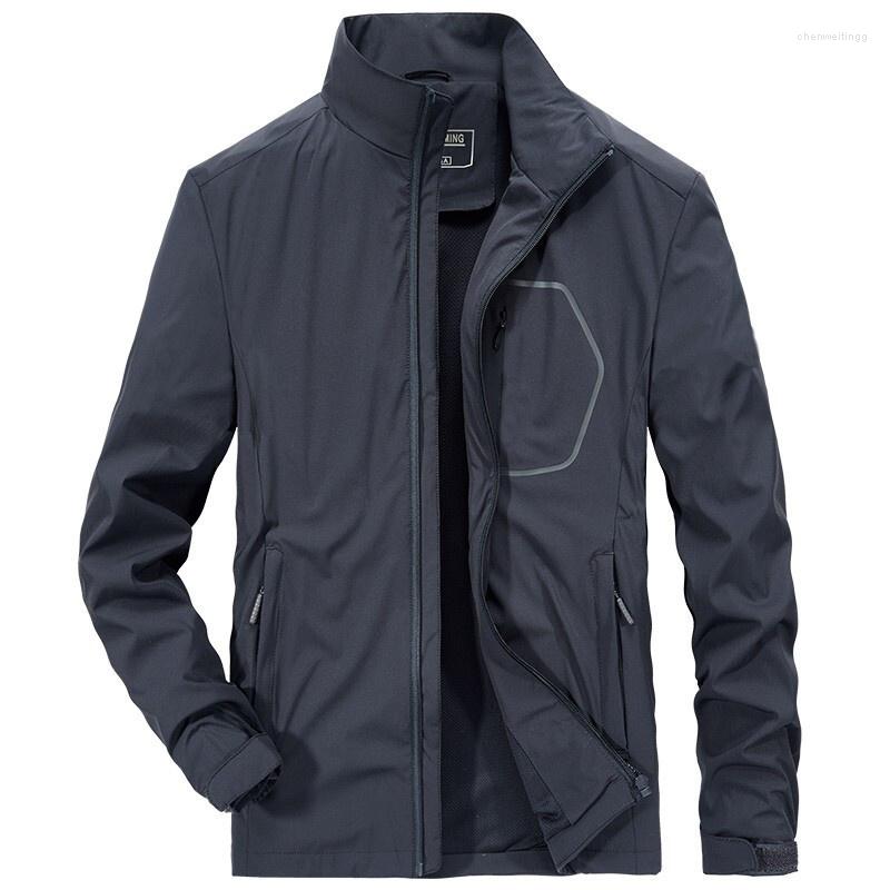 

Men's Jackets 2022 Spring And Autumn Men's Simple Stand-up Collar Quick-drying Jacket Outdoor Casual Tops, Black