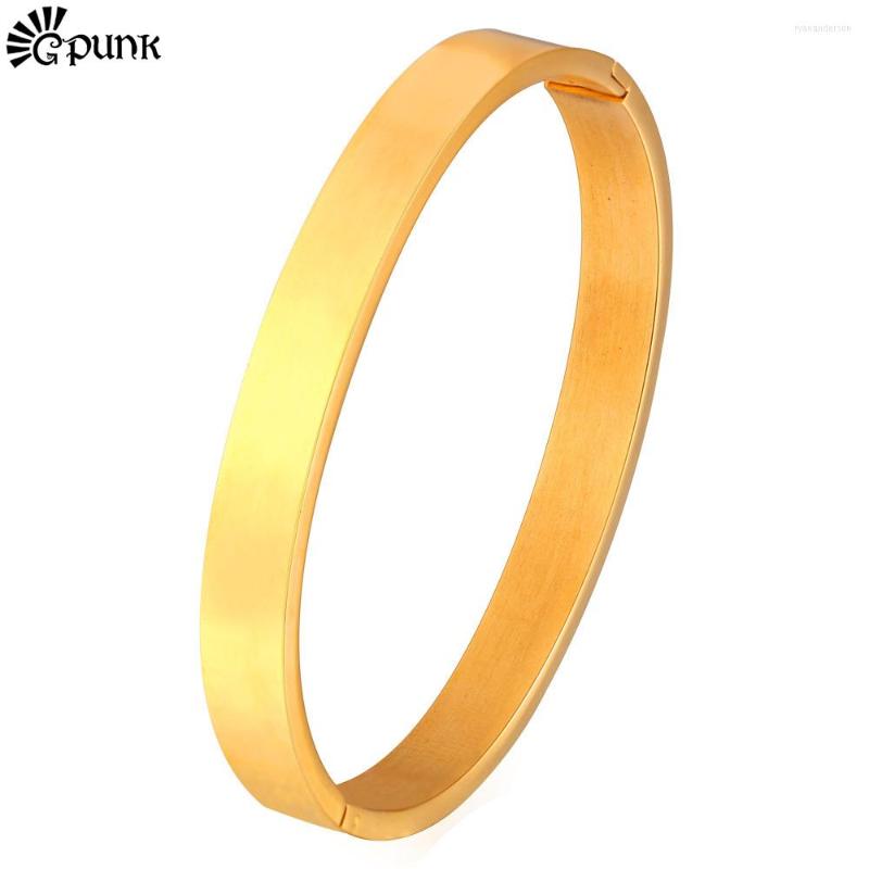 

Bangle Classic Bangles Women Men Simple Design High Quality Yellow Gold Color / Wholesale H5222G