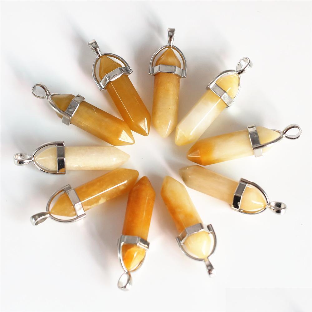 

Other 10 Pcs/Lot 4Cmx1Cm Six Prism Pillar Yellow Crystal Natural Stone Pendants Necklace Charm Diy Making Jewelry Accessories Drop D Dhydg