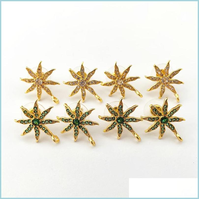 

Stud Leaf Stud Earrings Post With Loop Hanger Cz Micro Paved For Diy Women Jewelry Earring Findings Er1041 Drop Delivery 2022 Dhujw
