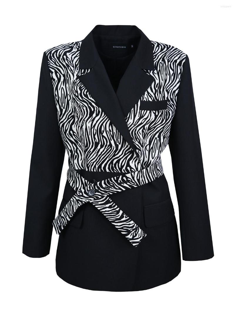 

Women' Suits Women Blazer Irregular Color Matching Blazers And Jackets Asymmetry Vintage Fashion Suit Coats 2022, Black