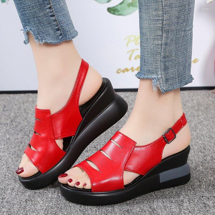 

Sandals 2022 Women's Summer Fashion Buckle Solid Color Wedge For Women Modern Platform Shoes Plus Size 42, Creamy-white