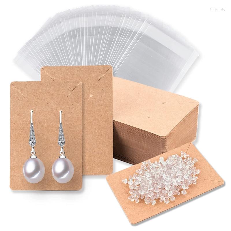 

Jewelry Pouches 480Pieces/set Earring Card Holder Blank Kraft Paper Tags Ear Back