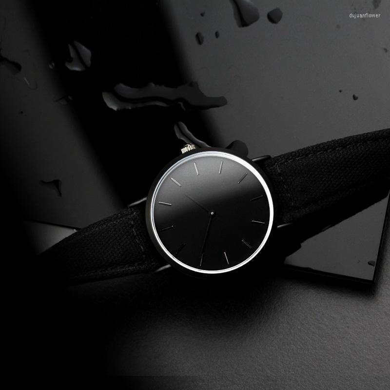 

Wristwatches 2022 Enmex Stylish Cool Men Wristwatch Business Temperament Casual Fashion Canvas Strap Simple Clock Quartz Lady Watch, A4