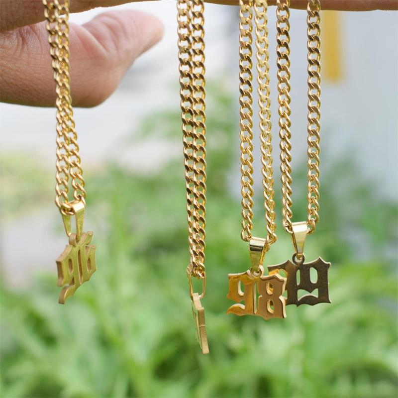 

Choker Wholesale 10pcs Cuban Chain Year Necklace For Women Of Number Girl Collier Femme
