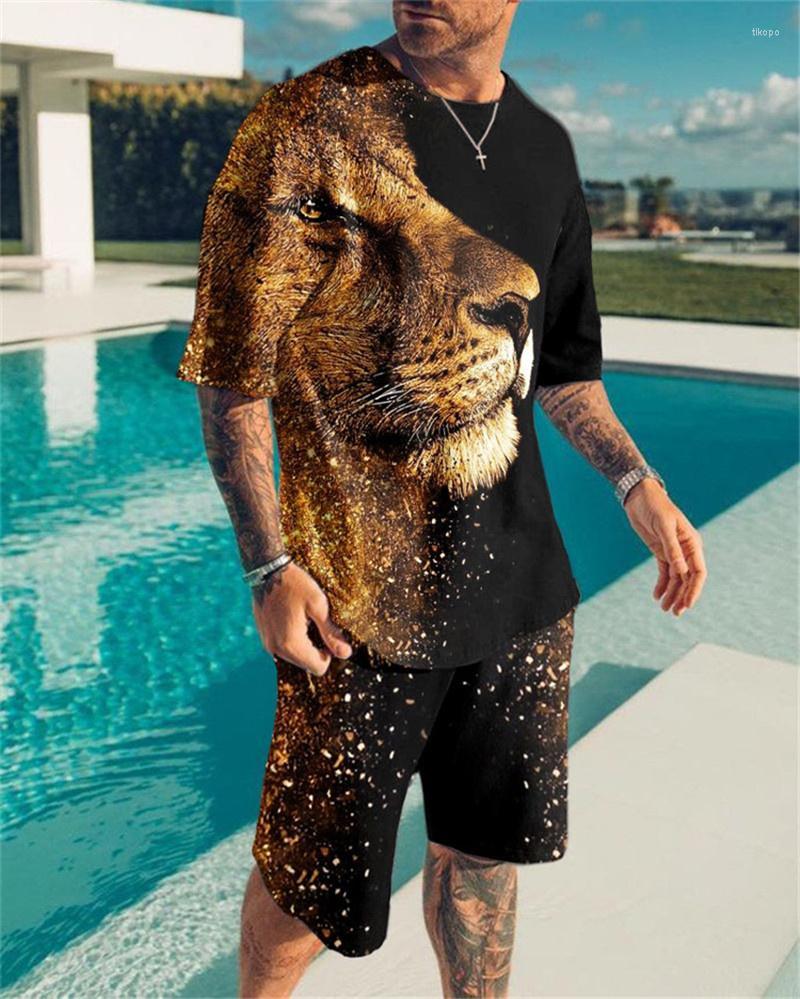 

Men's Tracksuits Summer Streetwear Men Set Tracksuit Oversized Casual Sportswear Lion 3D Printed T Shirt Shorts Clothing Fashion Suit, Sku-01-ts5646