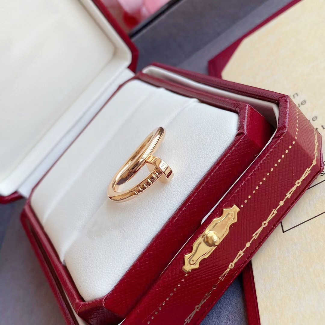 

18k gold highend nail ring luxury designer ring mens and womens cuffs gift 316l stainless steel factory wholesale retail