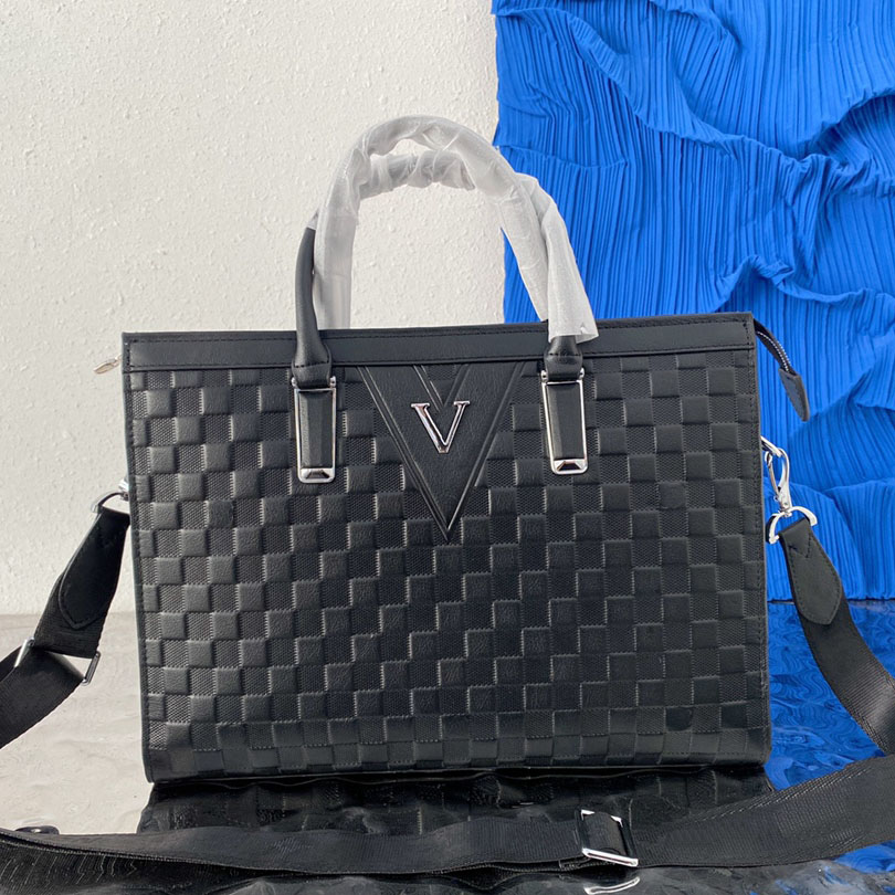 

Briefcase Designers laptop bags handbag crossbody Bag men Briefcases office handbags Large capacity computer bag business Leather Square design very nice, Black