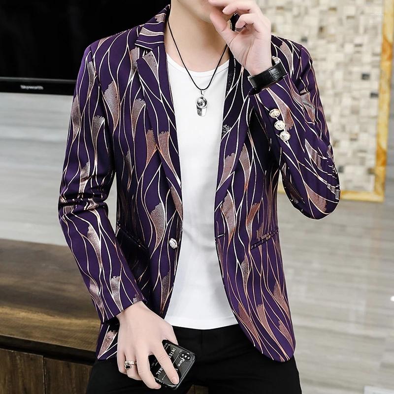 

Men's Jackets Setelan Jaket Streetwear Gaun Pernikahan Sosial Mantel Kostum Homme Baru Hitam Bronzing Pria Blazer Slim Fit Bisnis Kasual, Black