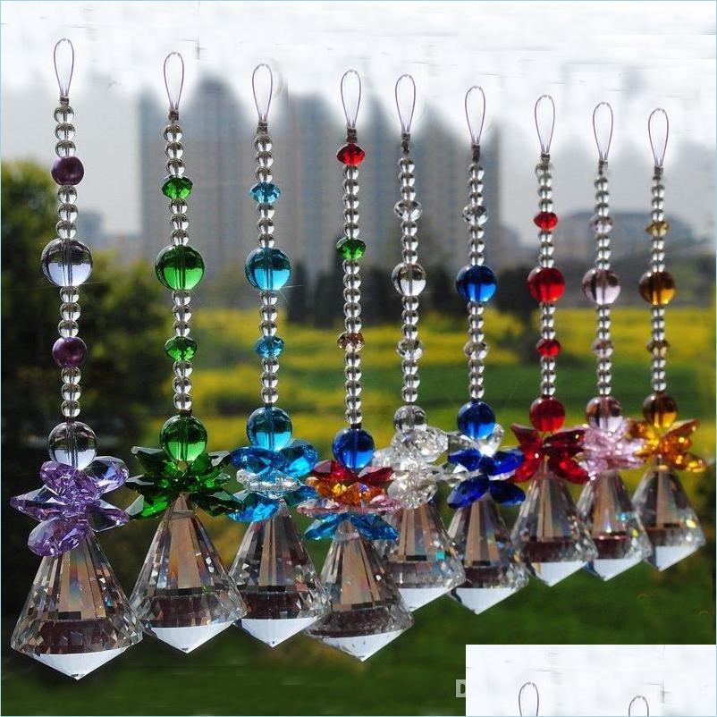 

Garden Decorations 9Pcs Chakra Sun Catchers 30Mm Clear Crystal Ball Prism Rainbow Octagon Beads Ornaments Hanging Suncatcher Pendant Dhx4O