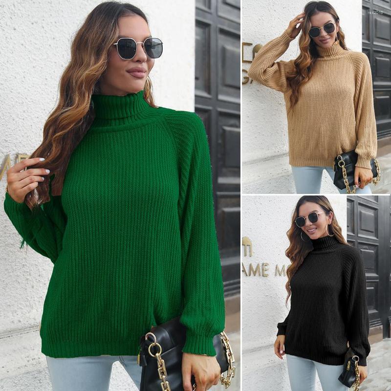 

Women' Sweaters Turtleneck Women Autumn Winter 2022 Loose Long-sleeve Knitwear European And American Style, Green
