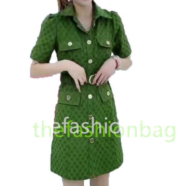 

LuxuryLadies Casual Dress Classic Dress Fashion Letter Pattern Summer Short Sleeve High QualityWomen's Clothing, Blue 2