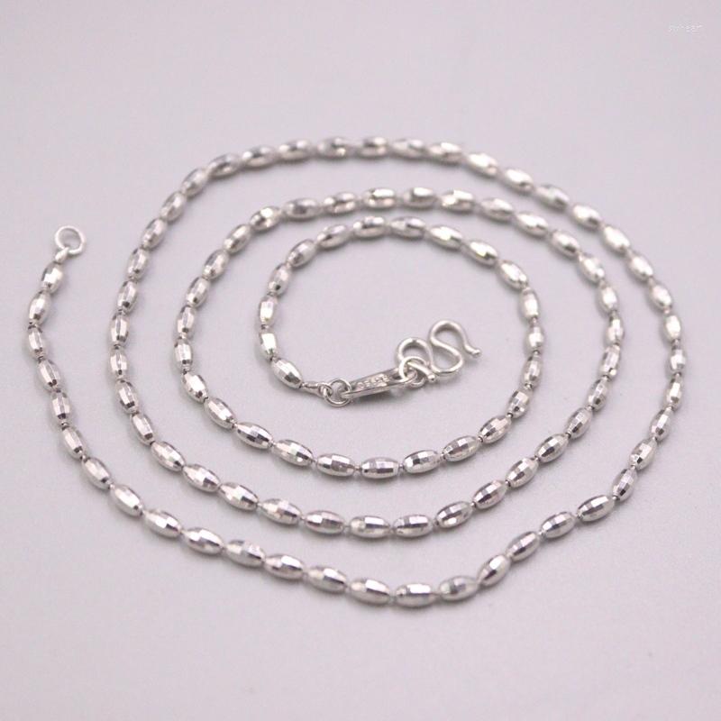 

Chains Real Pure Platinum 950 Chain Women 2mm Olive Beads Link Necklace 45.5cm /9.6-9.8g