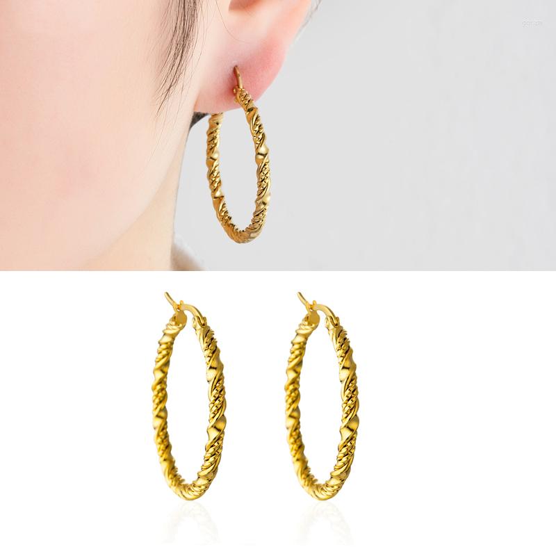 

Hoop Earrings Fashion Gold Plated Geometric Circle 316 Stainless Steel Creativity Hanging For Women Jewelry Gift
