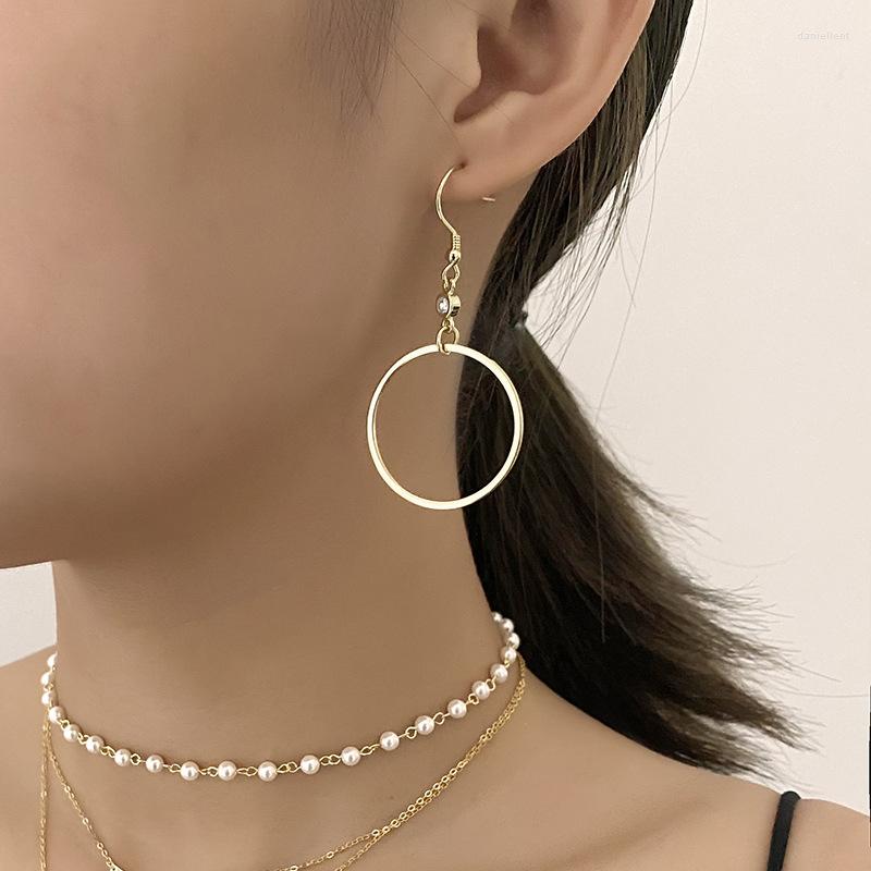 

Dangle Earrings Dainty Authentic 925 Sterling Silver Material 18K Thick Gold Plating Geometric Big Hoop Hook Jewelry For Women 2022