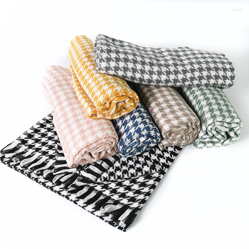 

Scarves British Style Classic Houndstooth Winter Scarf Ladies Large Shawl Female Thickened Warm Fashion Women Wild Korean