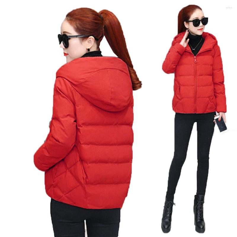

Women's Trench Coats 2022 Women Short Loose Thin All-match Padded Jacket Coat Autumn Winter Female Fashion Dalian Hat Korean Hooded, Pink