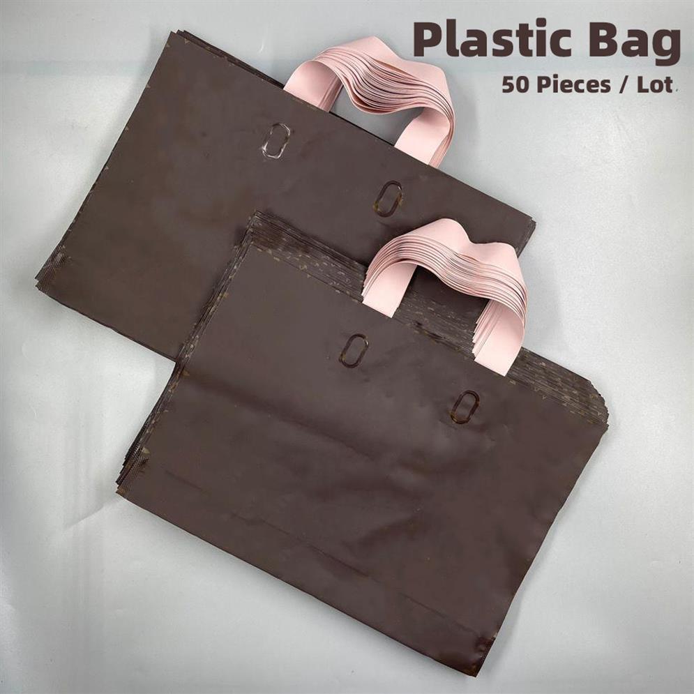 

brand Designers Women Monogrames Frosted Tote Bags Plastic Bag original High Quality Men Clothing Shopping Bags Fashion Gift Box P193I, Brown letters