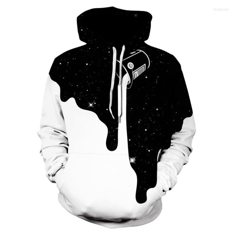 

Men's Hoodies 2022 Black Pouring Milk Starry Paint Bucket Men Hoodie 3D Printed Plus Size Autumn And Winter Oversized Hooded Sweatshirt, Ofs-002