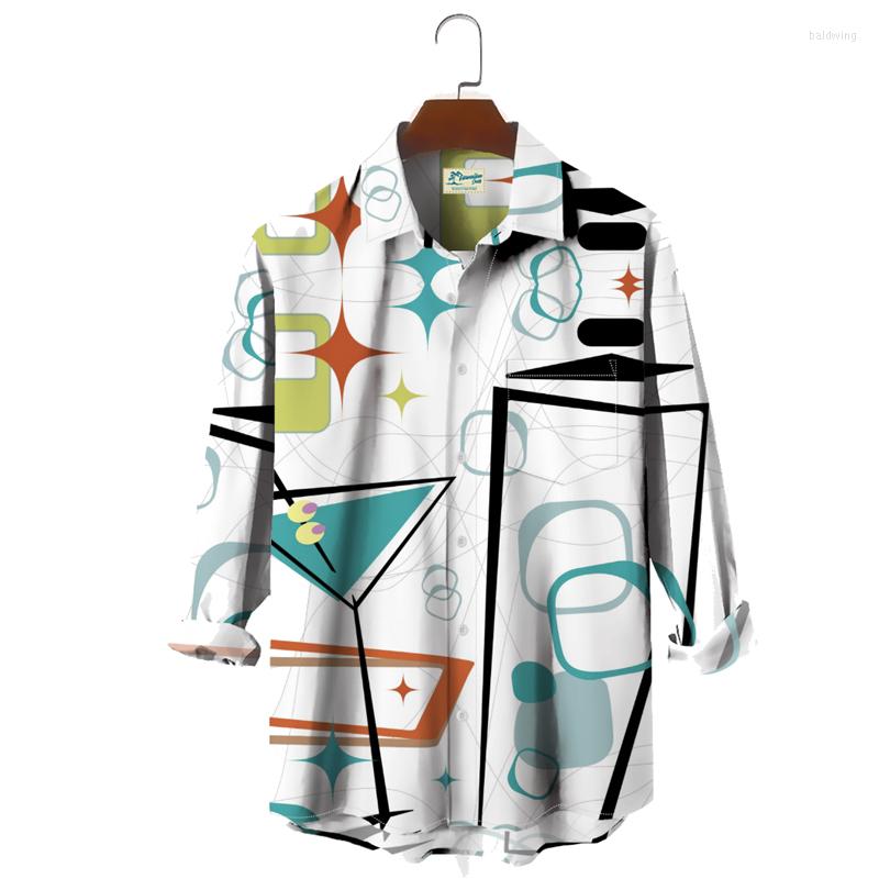 

Men' Casual Shirts Men' Long Sleeve Geometric Wine Art Fashion Large Size Wrinkle Free Tops, Sky blue