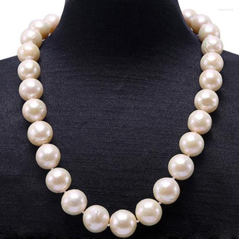 

Chains Eye-dazzling Huge Big 13.5-16.5mm White Edison Pearl Necklace Wedding