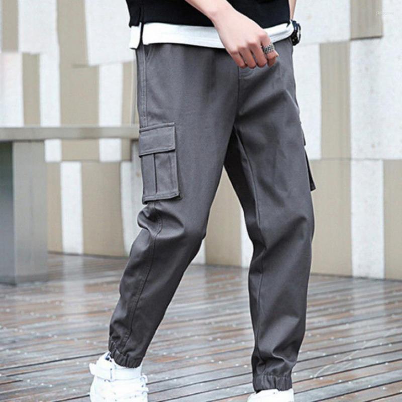 

Men's Pants Harem Trousers Plush Lining Male Mid Waist Lace-up Cargo, Black