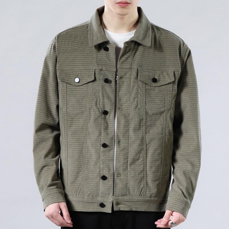 

Men's Jackets For Men Autumn Casual Striped Coat Clothing Korean Vintage Black Denim Jacket Lapels Streetwear Casaco Masculino SGG