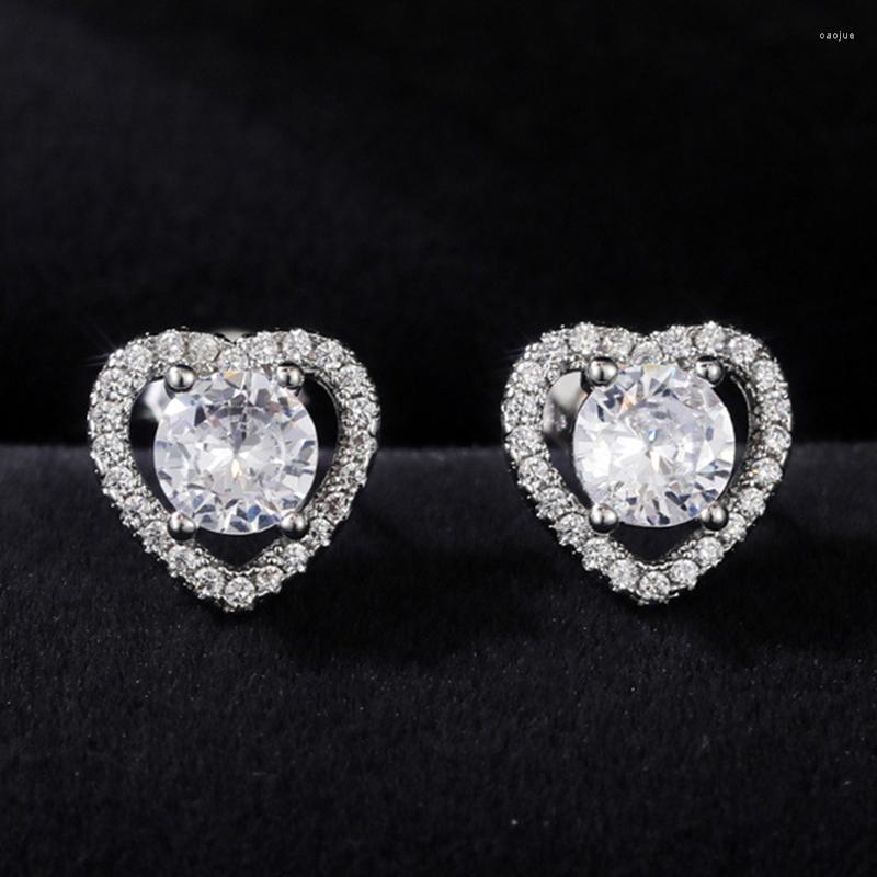 

Stud Earrings SINLEERY Round Love Star Rhinestone For Women Gold Silver Color Wedding Accessories 2022 Trend 008 SSP