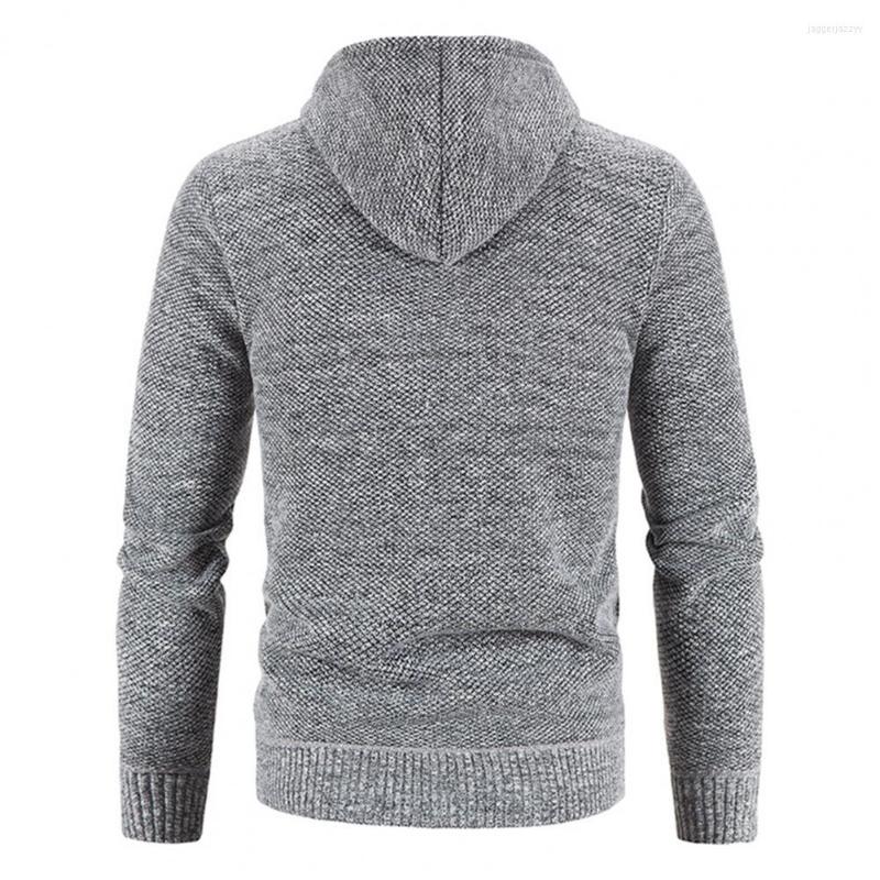 

Men's Sweaters Mid Length Chic Thickened Winter Coat Plush Men Long Sleeves Male Clothes, Beige