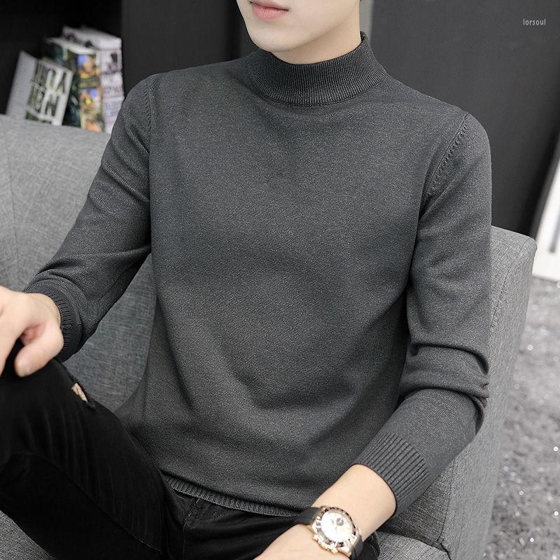 

Men' Sweaters Men' Thick Turtleneck Sweater Pullovers Male Autumn Winter Solid Color High Neck Knitted Knitwear Pull Homme E560
