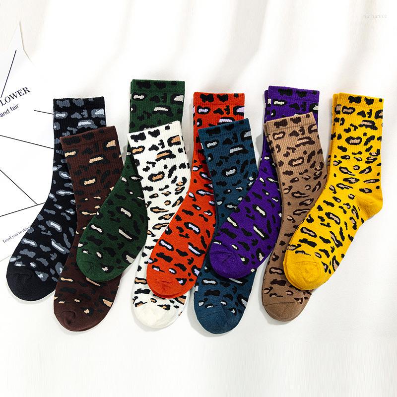 

Women Socks 1 Pair Korean Style Sexy Leopard Print Cotton Harajuku Vintage Streetwear Casual Female Kawaii Cute Crew, Black