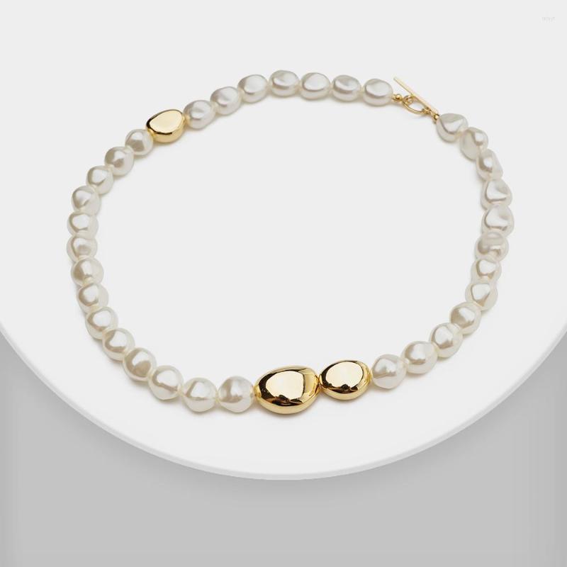 

Choker RISPADA European Pearl Gold Baroque Shape Style Fashion Necklace